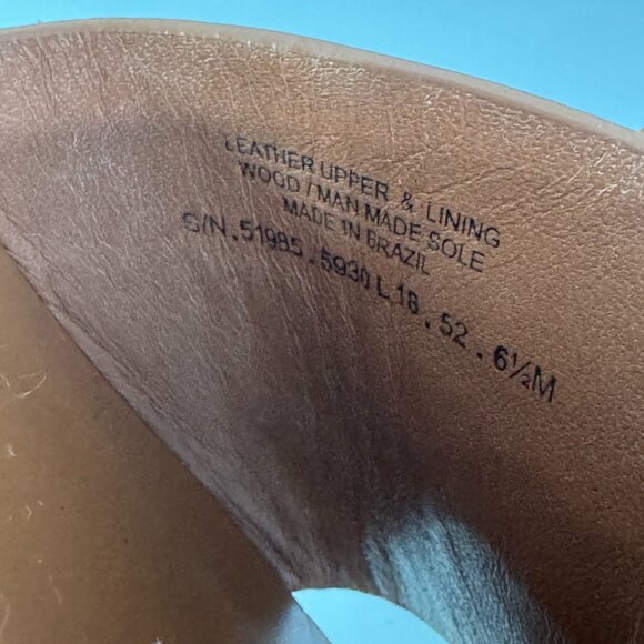 Tory Burch INES Wedge/Slide TAN/ SPARK GOLD Size 6.5 - Picture 12 of 13